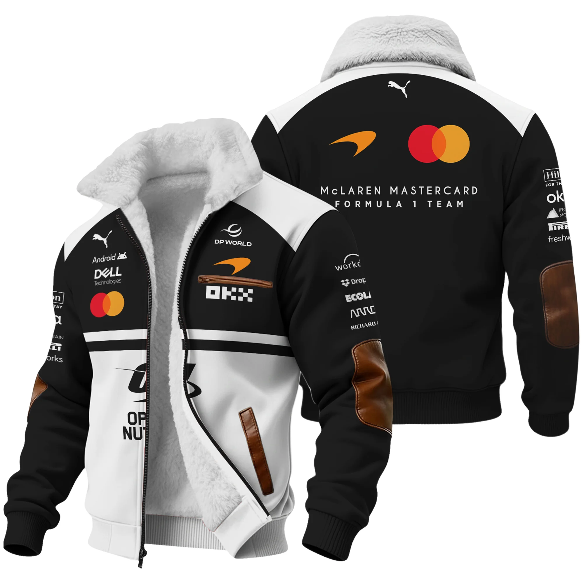 2026 McLaren F1 Teamwear For Fans Fleece Jacket BLMCL25126A2FJ - White - Race Day Design