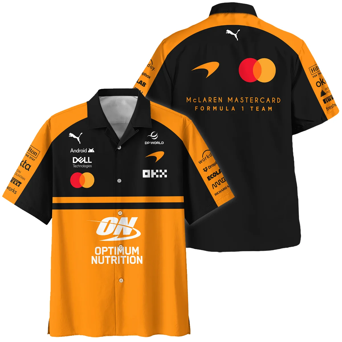 2026 McLaren F1 Teamwear For Fans Hawaiian Shirt BLMCL25126A1HW - Orange - Racing Lifestyle Clothing