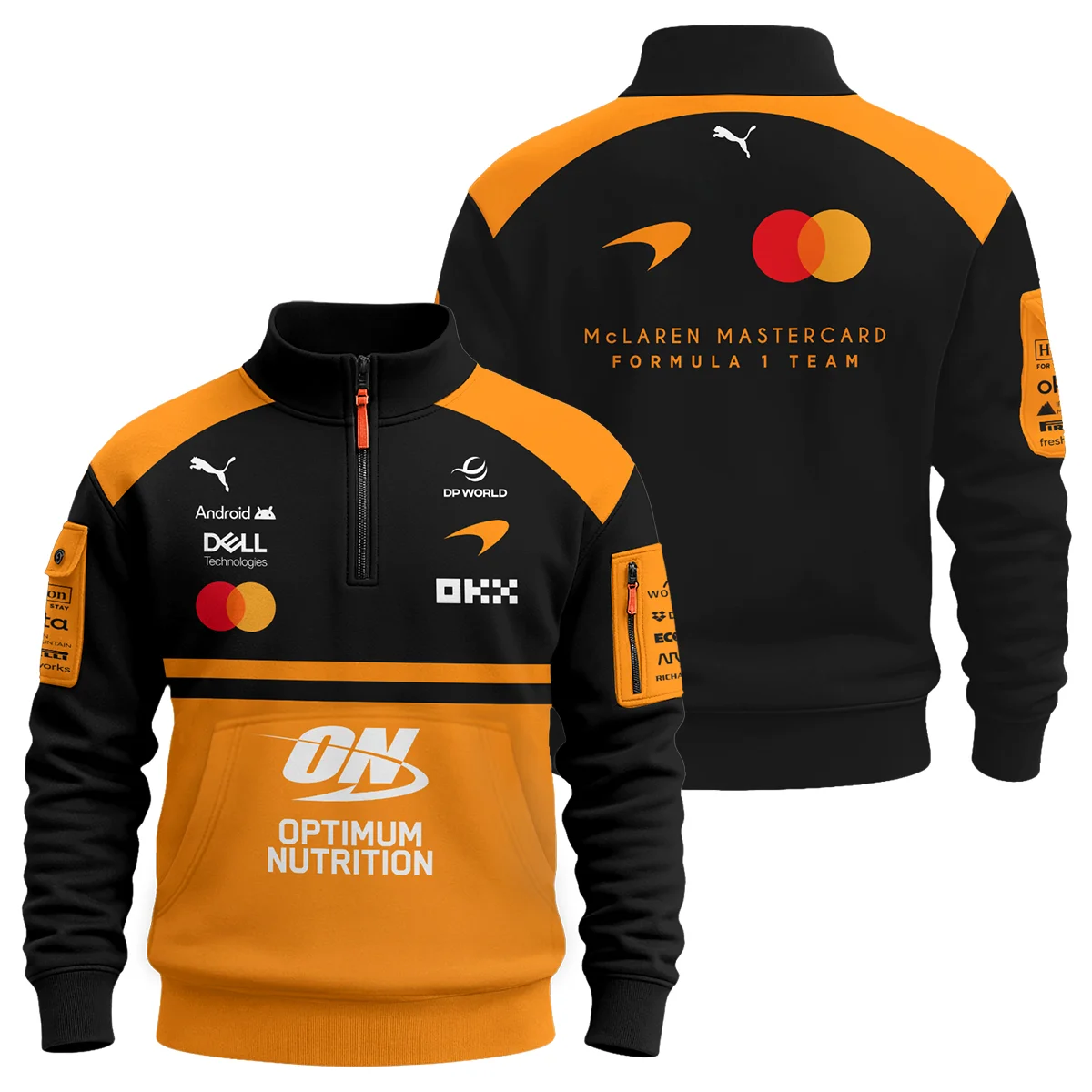 2026 McLaren F1 Teamwear For Fans Sweatshirt Zipper BLMCL25126A1SHZ - Orange - Race Day Outfit