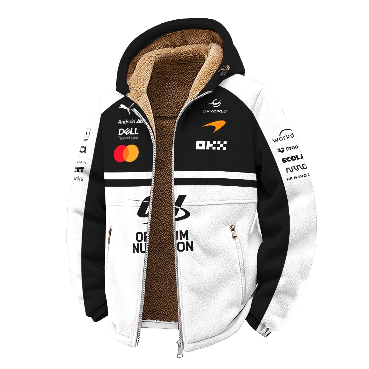 2026 McLaren F1 Teamwear For Fans Winter Fleece Jacket BLMCL25126A2WFJ - White - Image 2