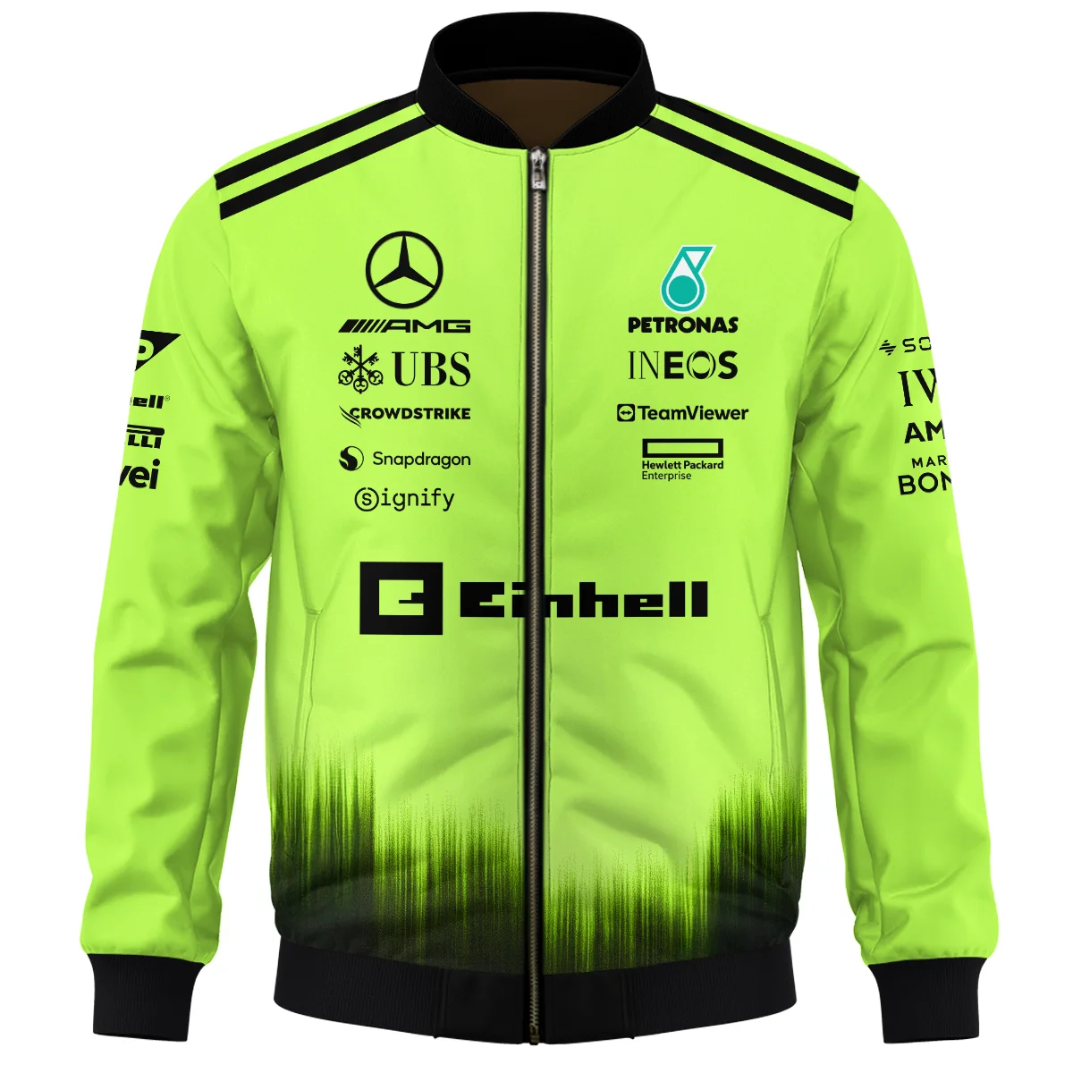 2026 Mercedes F1 Teamwear Bomber BLVAMER1226A5BB - Green - Image 2
