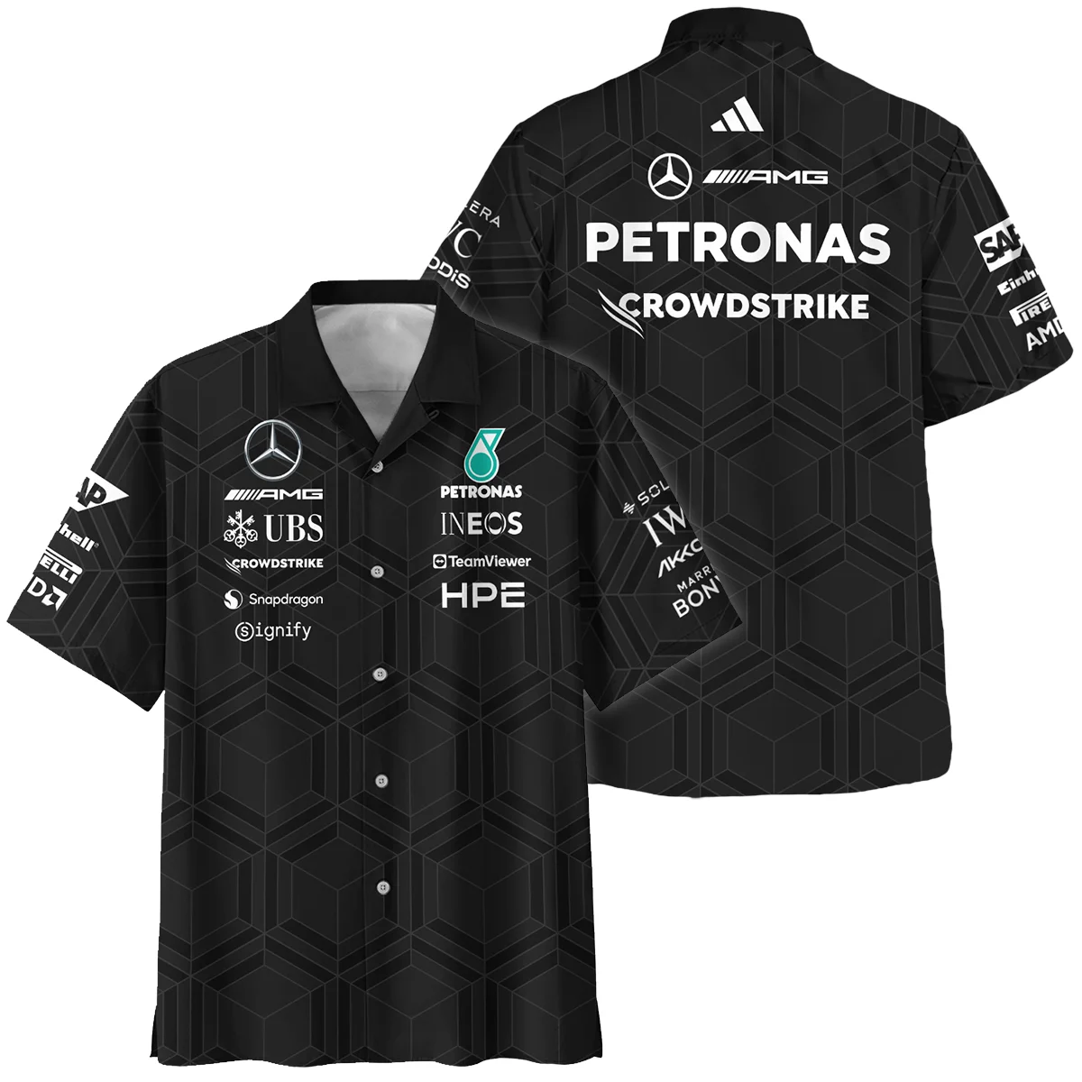 2026 Mercedes F1 Teamwear Hawaiian Shirt BLVAMER1226A1HW - Racing Lifestyle Clothing