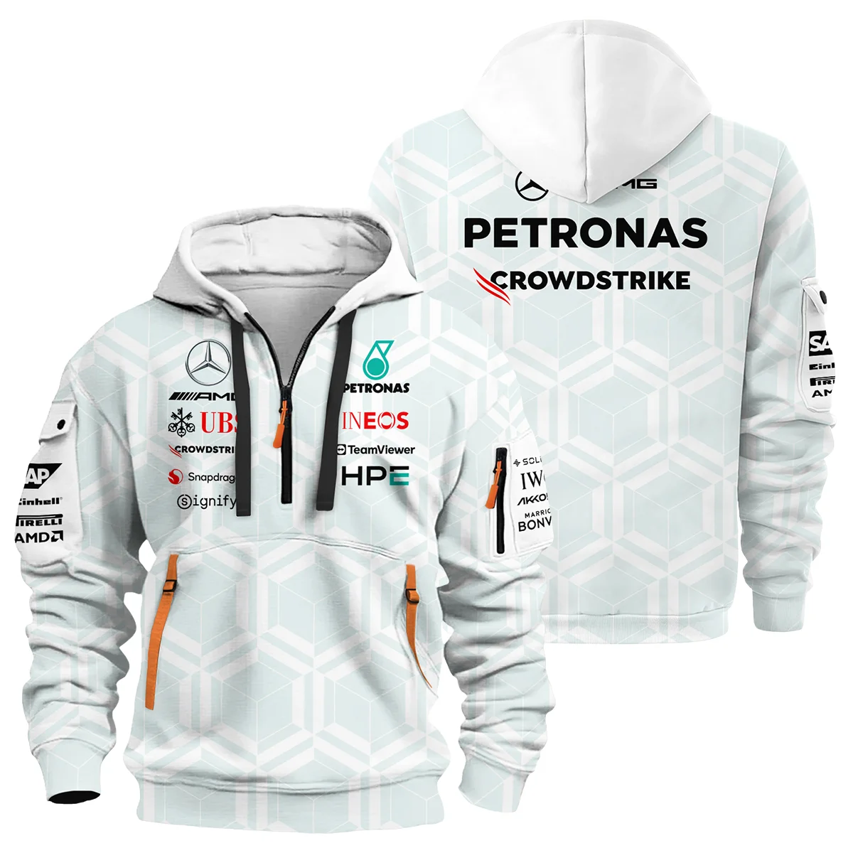 2026 Mercedes F1 Teamwear Hoodie Half Zip BLVAMER1226A2HDF - Trackside Outfit