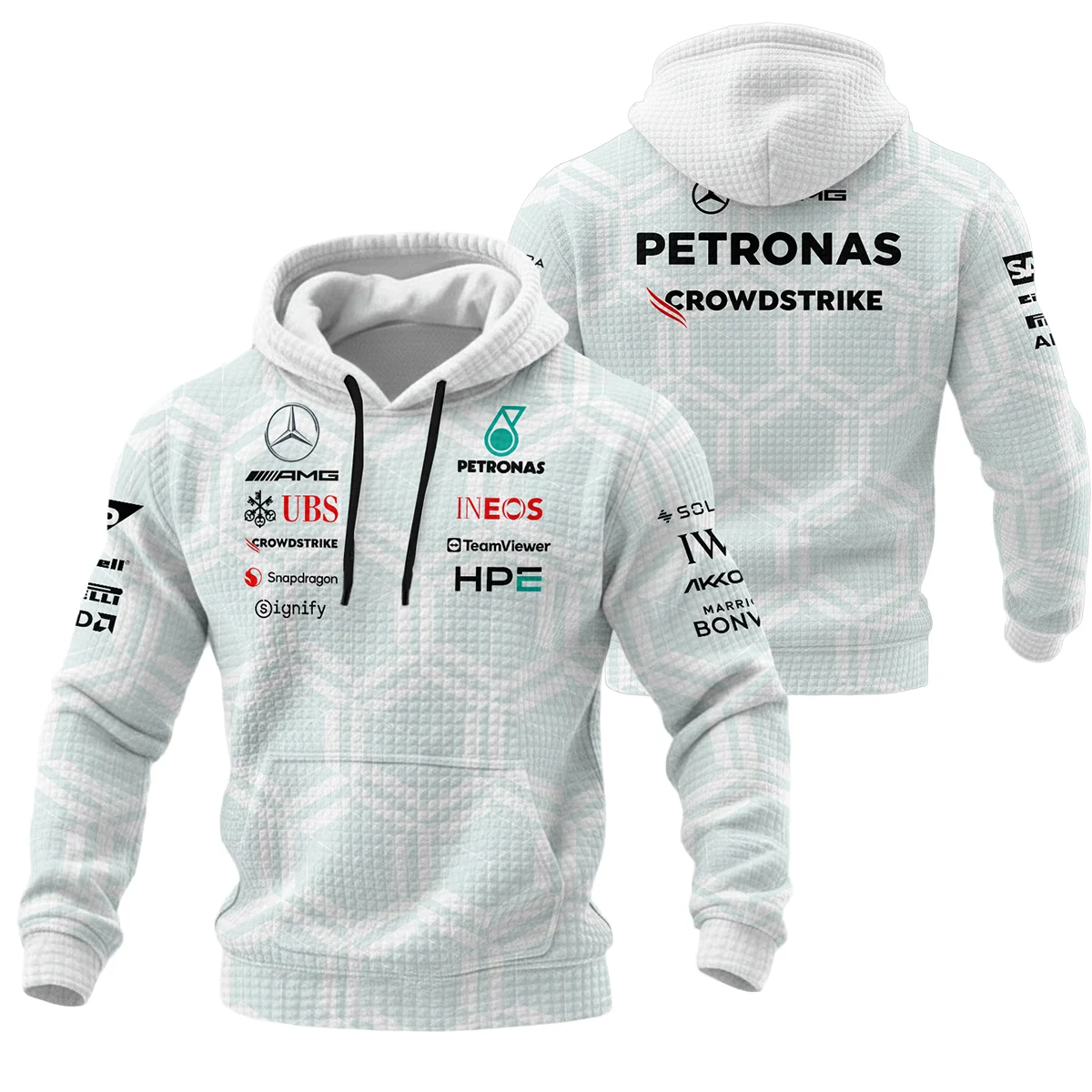 2026 Mercedes F1 Teamwear Hoodie Quilted Waffle BLVAMER1226A2HQW - Race Day Design