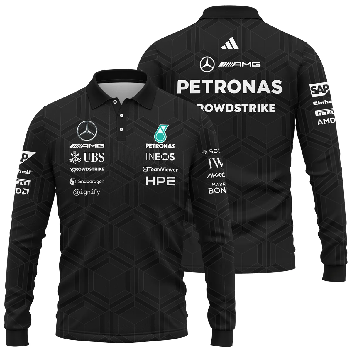 2026 Mercedes F1 Teamwear Long Polo Shirt BLVAMER1226A1LPL - Trackside Outfit