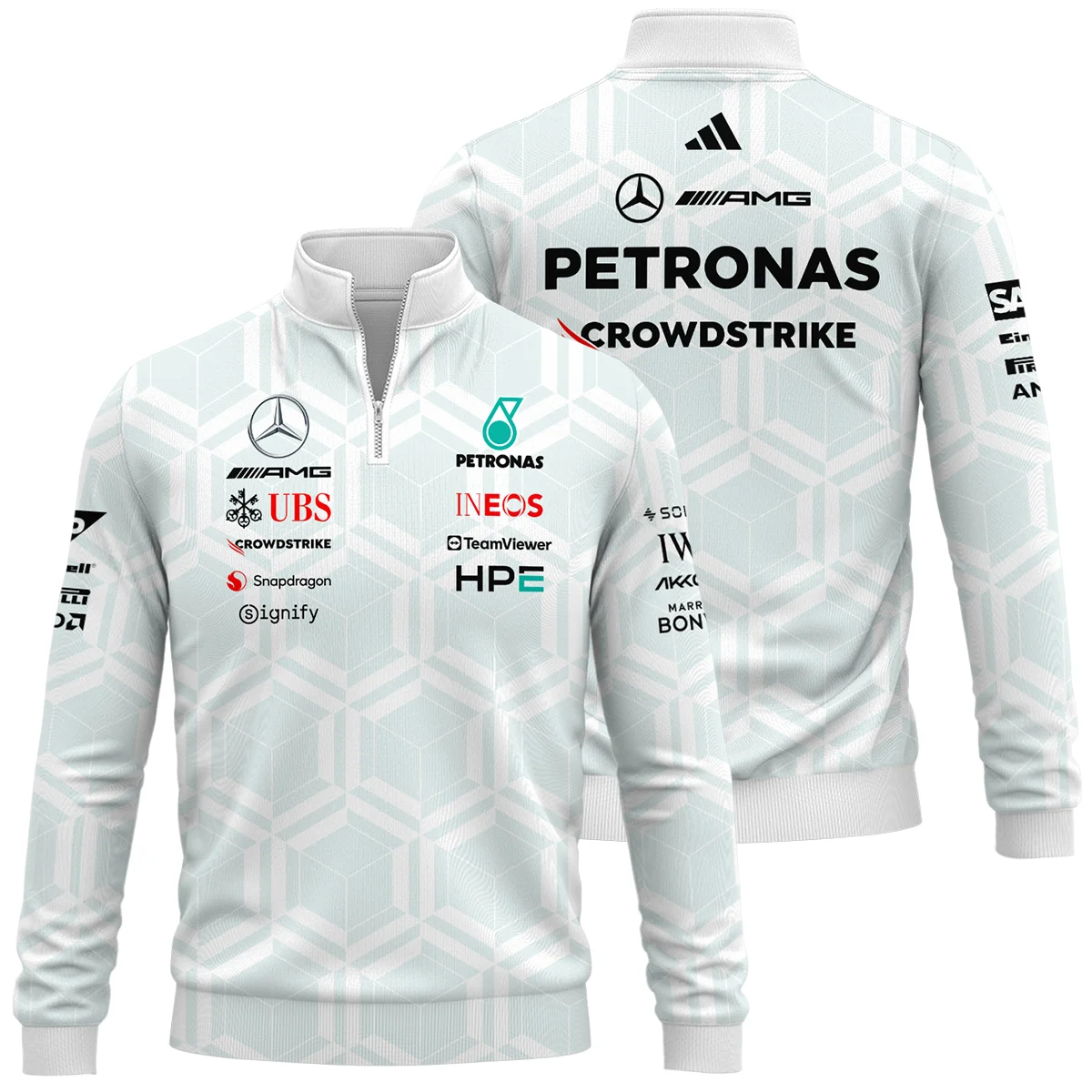 2026 Mercedes F1 Teamwear Quarter Zip Sweatshirt BLVAMER1226A2QZS - Formula Racing Apparel
