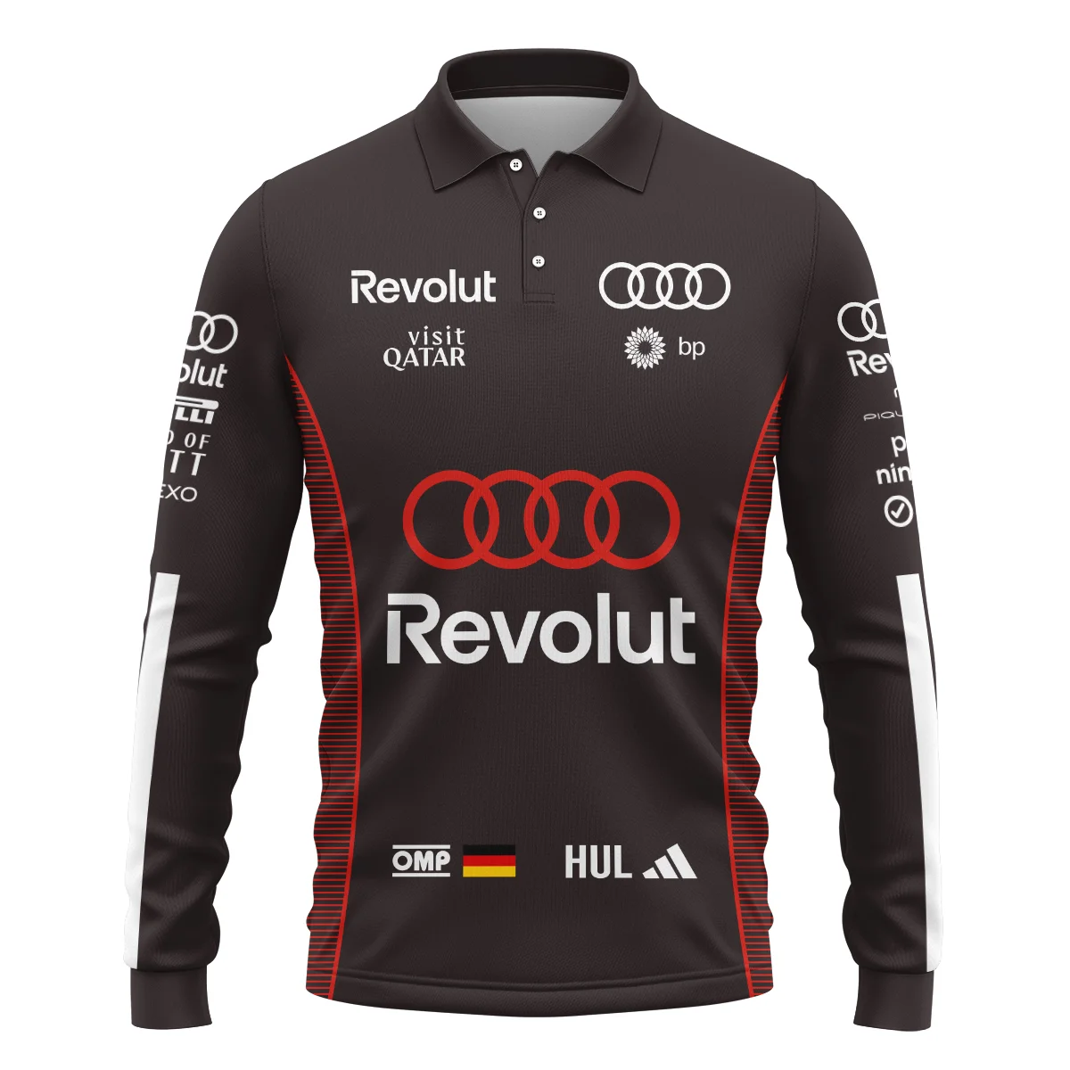Alternative view of 2026 Nico Hulkenberg Audi F1 Teamwear For Fans Long Polo Shirt BLVAAUDI230125A01LPL