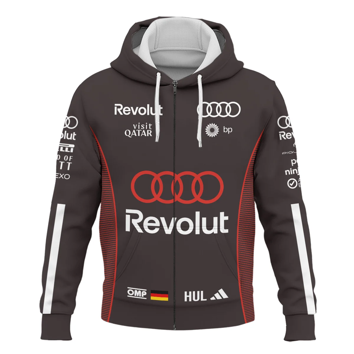 Alternative view of 2026 Nico Hulkenberg Audi F1 Teamwear For Fans Zipper Hoodie BLVAAUDI230125A01ZHD