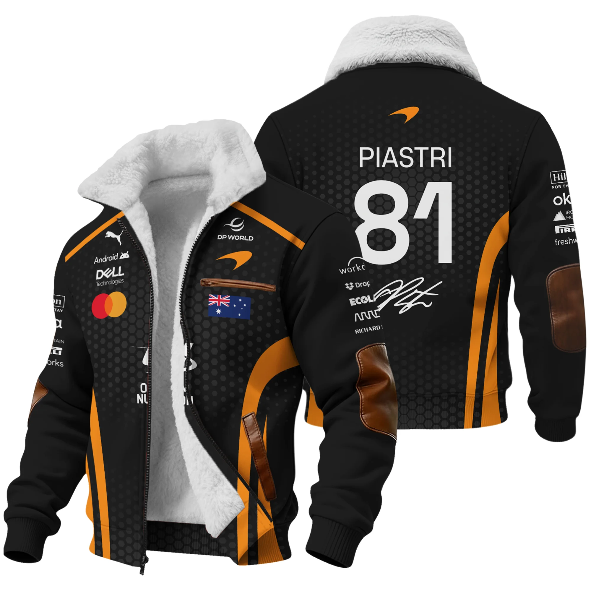 2026 Oscar Piastri McLaren F1 Teamwear Fleece Jacket BLOP26226A1FJ - Orange - Trackside Outfit