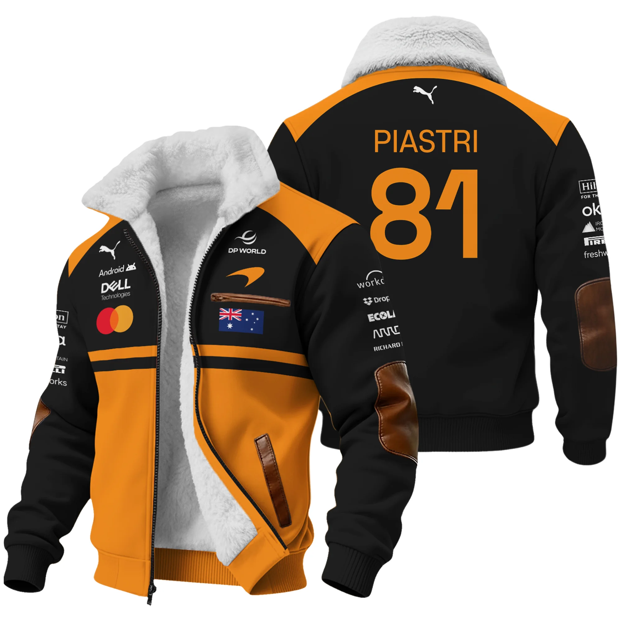 2026 Oscar Piastri McLaren F1 Teamwear Fleece Jacket BLOP4226A1FJ - Orange - Pit Lane Clothing