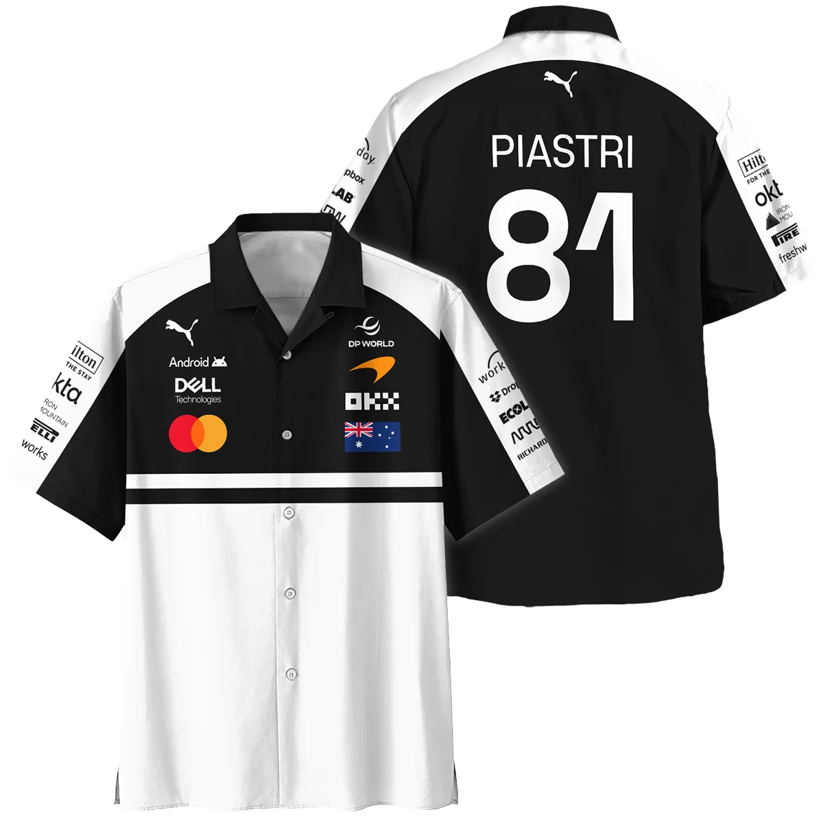 2026 Oscar Piastri McLaren F1 Teamwear Hawaiian Shirt BLOP4226A2HW - White