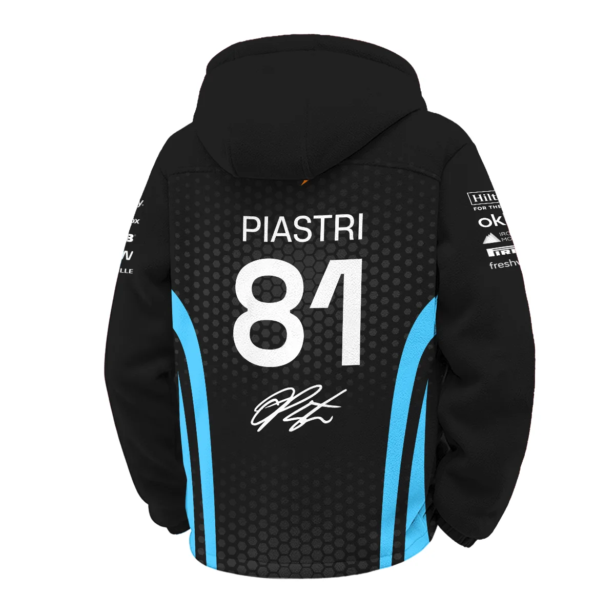 2026 Oscar Piastri McLaren F1 Teamwear Winter Fleece Jacket BLOP26226A3WFJ - Cyan - Image 3