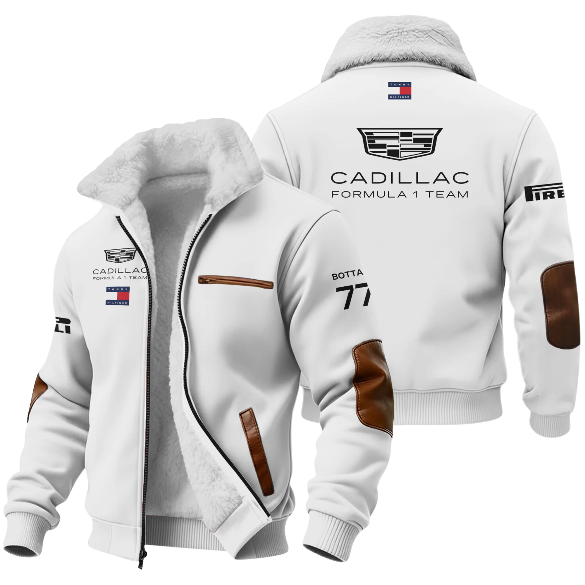 2026 Valtteri Bottas Cadillac F1 Teamwear Fleece Jacket BLVACDL9226A1FJ - White - Race Day Design