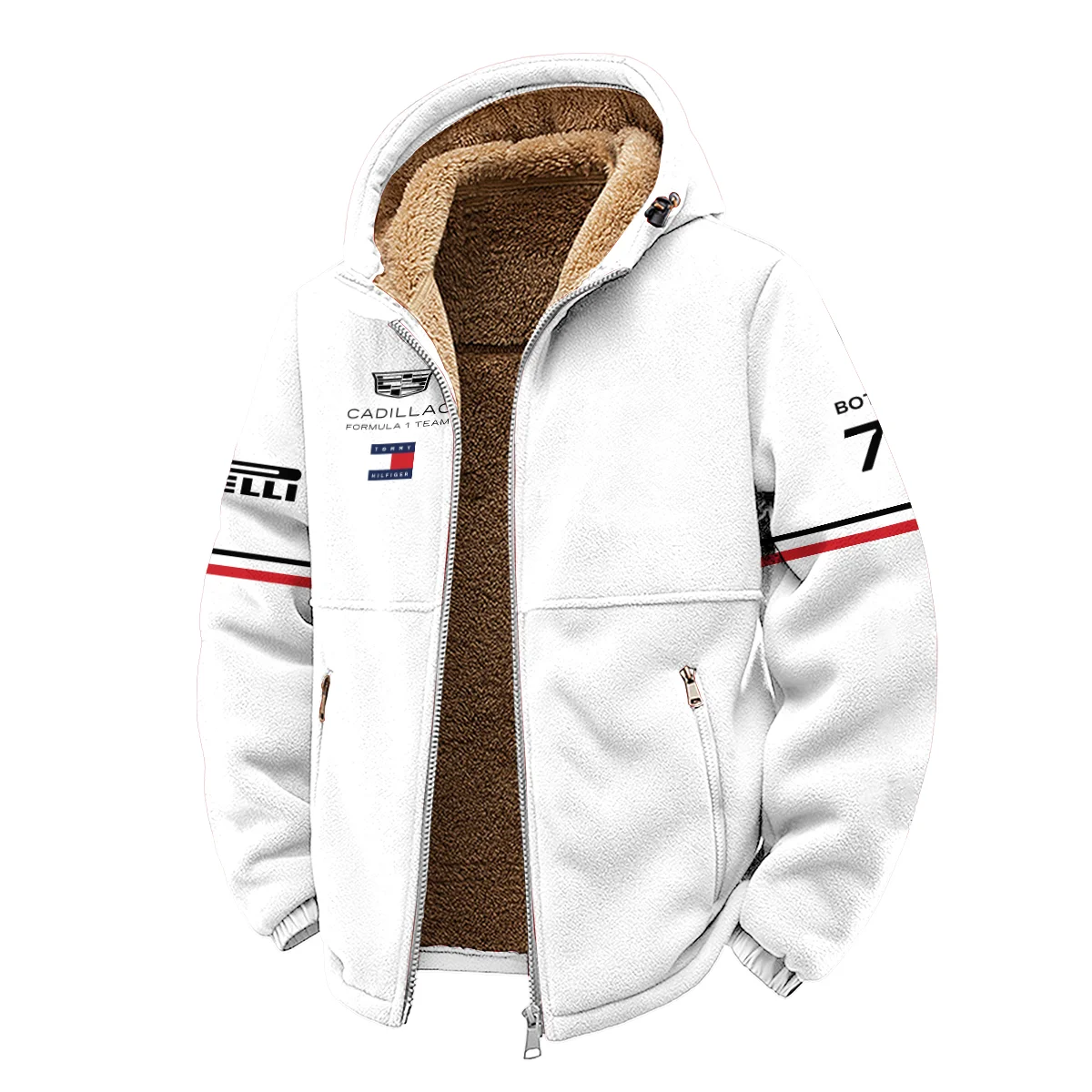 2026 Valtteri Bottas Cadillac F1 Teamwear Winter Fleece Jacket BLVACDL9226A1WFJ - White - Image 2