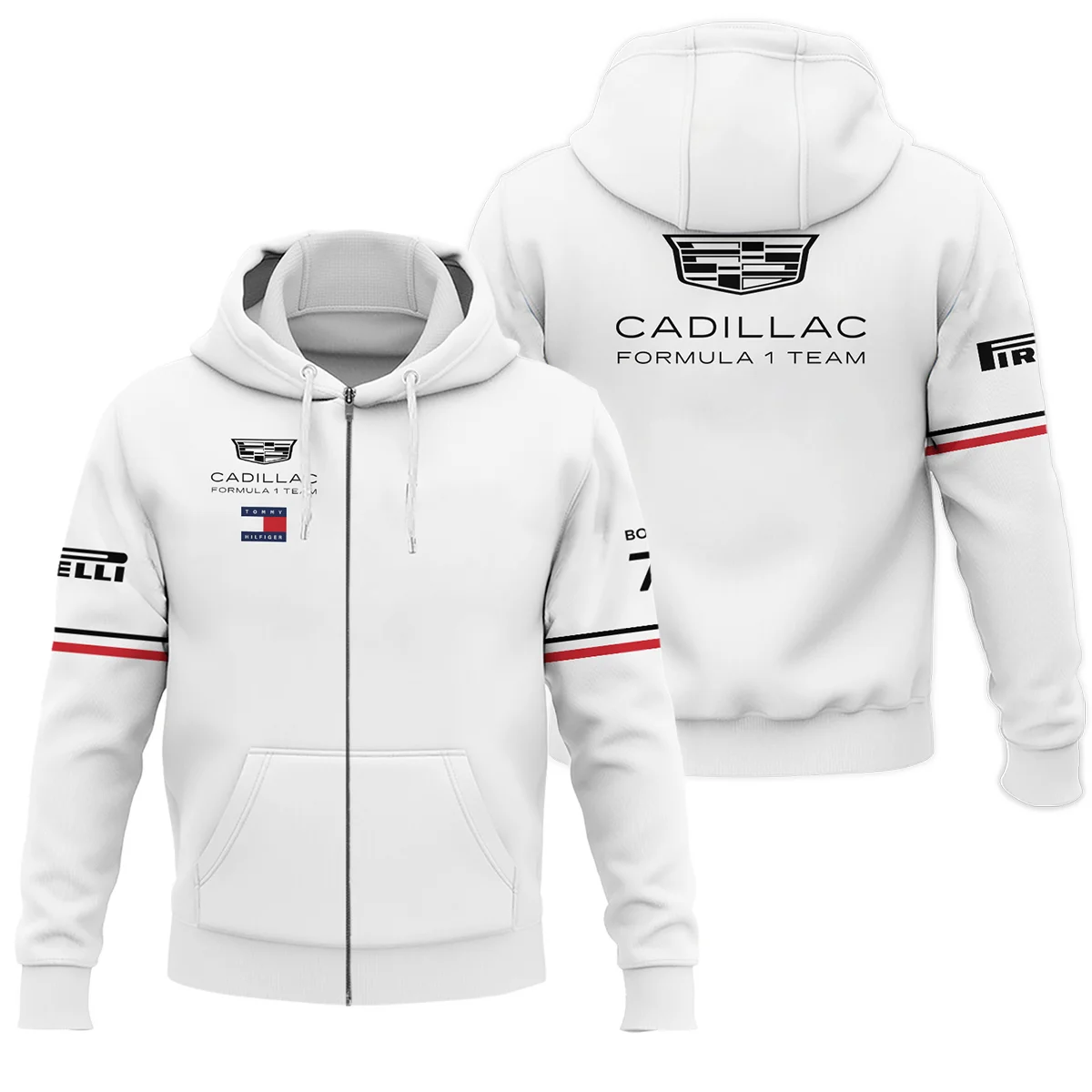 2026 Valtteri Bottas Cadillac F1 Teamwear Zipper Hoodie BLVACDL9226A1ZHD - White - Trackside Outfit