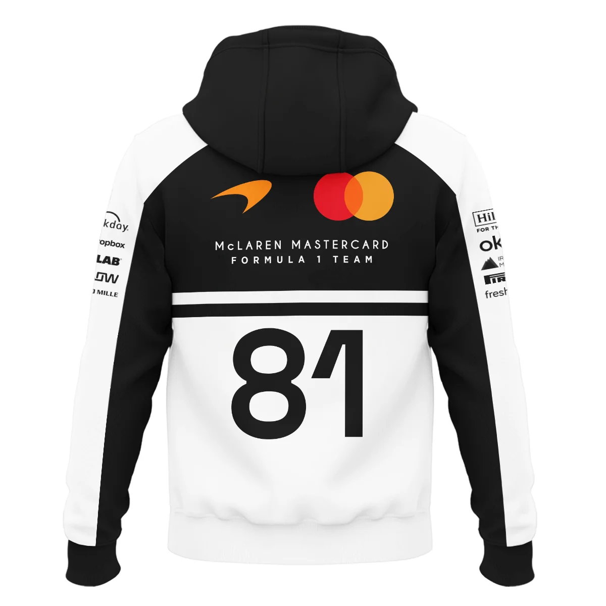 2026 Oscar Piastri 81 McLaren F1 Teamwear Hoodie BLOP25326A2HD - White - Image 3