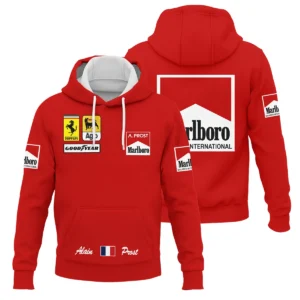 1990 Alain Prost Racing Costume Ferrari F1 Team Hoodie BLVAAP070725A02HD