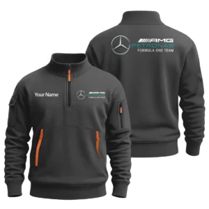 Mercedes F1 Team Logo Fashion Sweatshirt Half Zipper BLFO6825A1MER