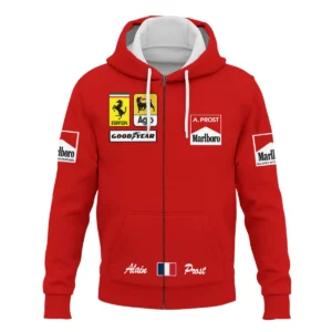 Alternative view of 1990 Alain Prost Racing Costume Ferrari F1 Team Zipper Hoodie BLVAAP070725A02ZHD