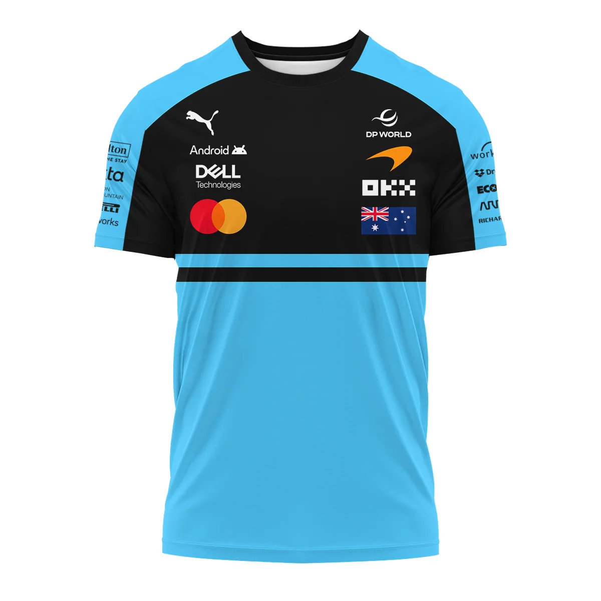 2026 Oscar Piastri McLaren F1 Teamwear T-Shirt BLOP4226A3TS - Cyan - Image 2