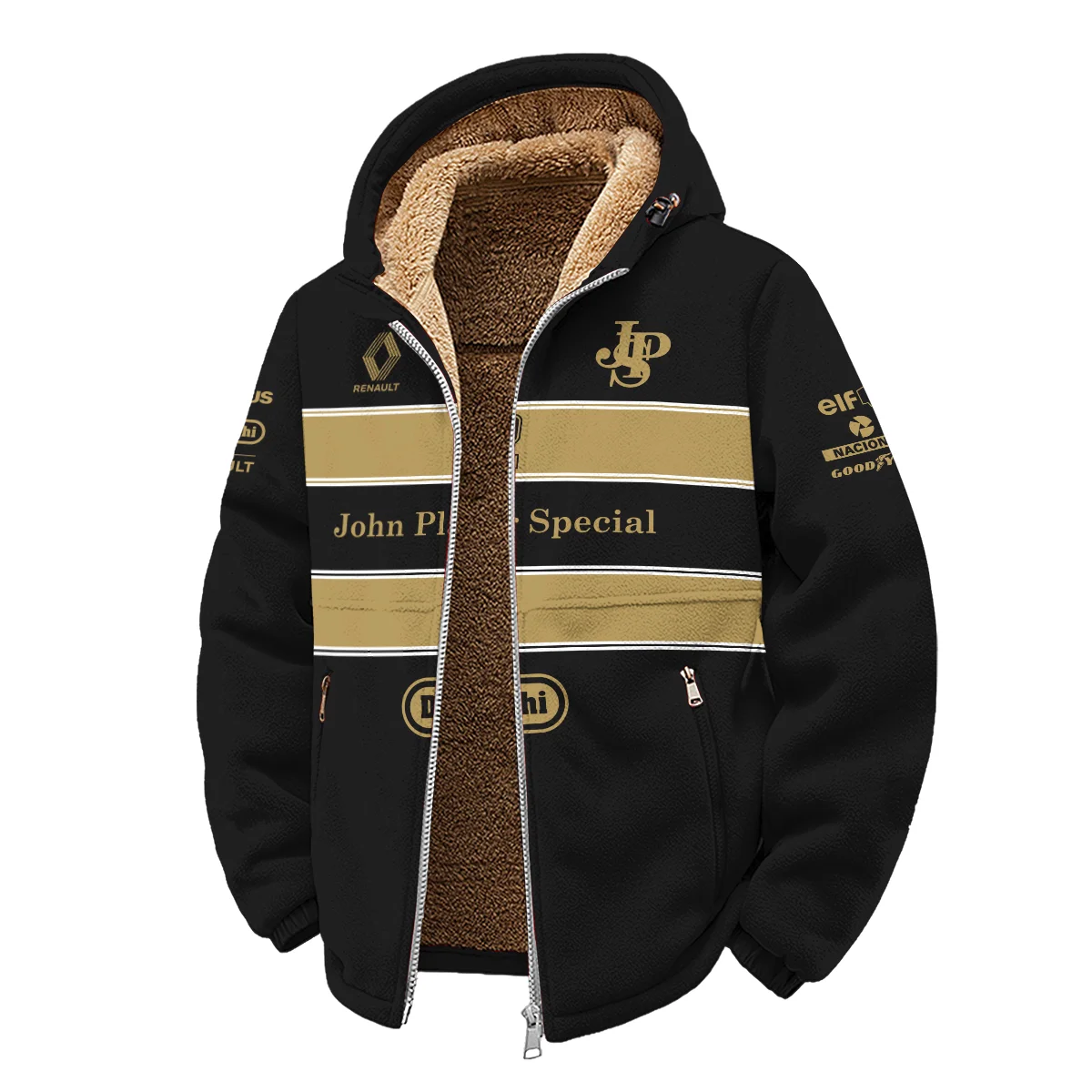 1985 Ayrton Senna John Player Special – Lotus Renault Winter Fleece Jacket BL3725A1WFJ - Image 2