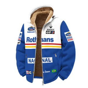 Alternative view of 1994 Ayrton Senna Rothmans Williams Renault F1 Winter Fleece Jacket BL3725A6WFJ