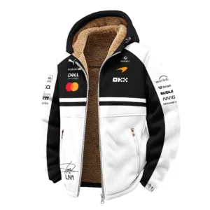 Alternative view of 2026 Lando Norris 1 McLaren F1 Teamwear Winter Fleece Jacket BLNR25326A2WFJ - White