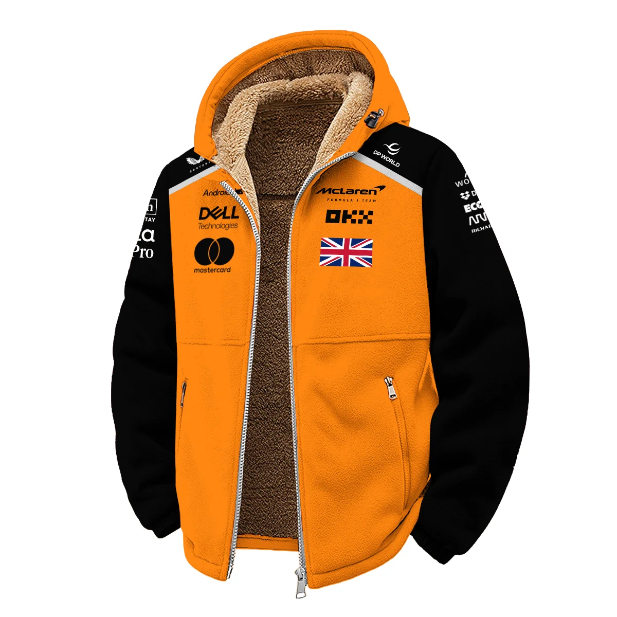 #1 2026 Lando Norris McLaren F1 Team For Fans Winter Fleece Jacket BLNR3126A1WFJ - Image 2