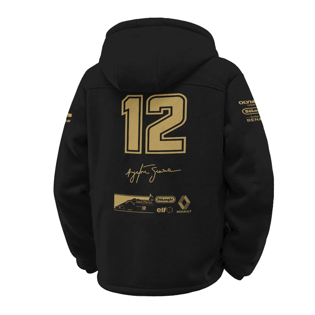 1985 Ayrton Senna John Player Special – Lotus Renault Winter Fleece Jacket BL3725A1WFJ - Image 3