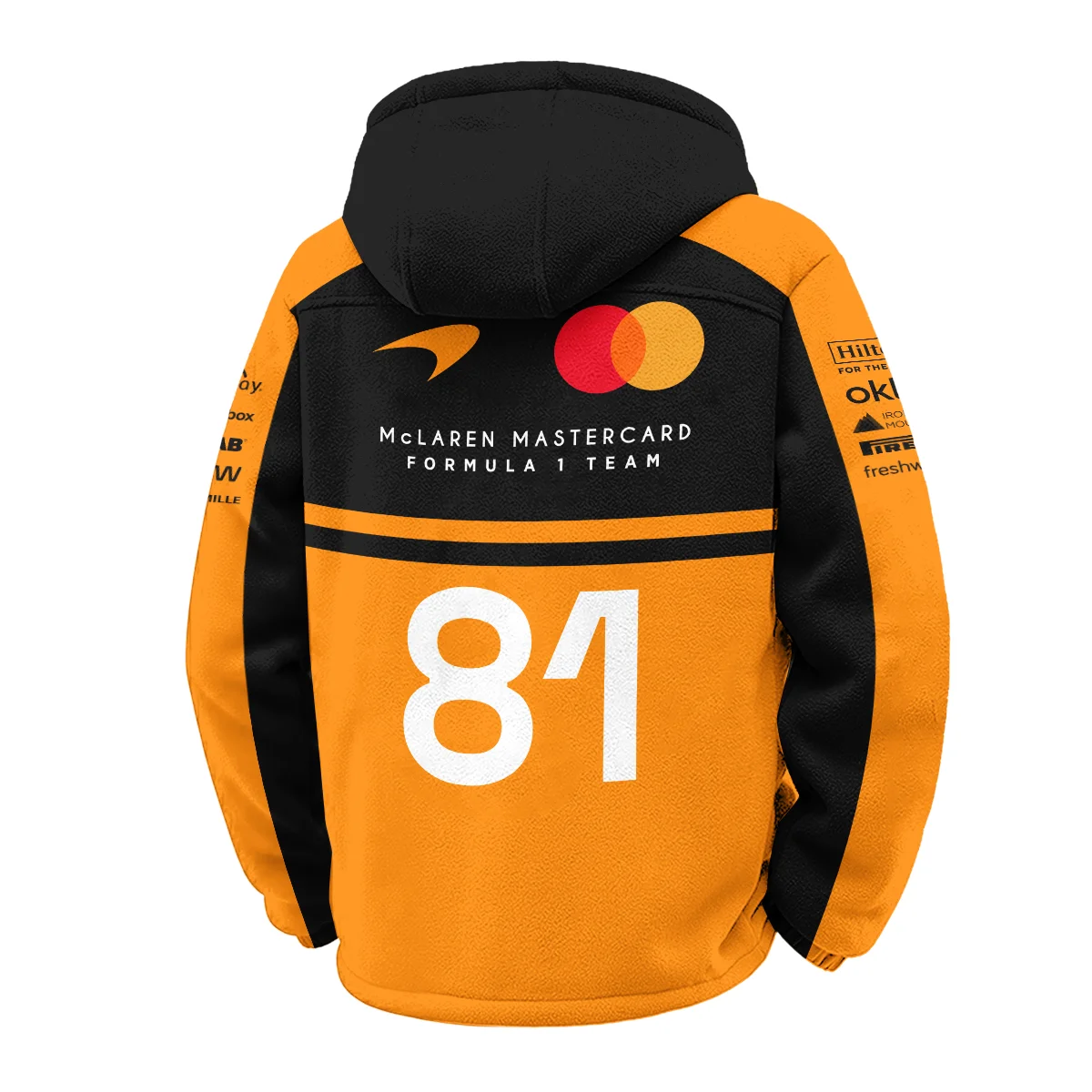 2026 Oscar Piastri 81 McLaren F1 Teamwear Winter Fleece Jacket BLOP25326A1WFJ - Orange - Image 3