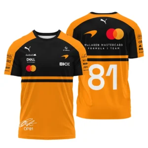 2026 Oscar Piastri 81 McLaren F1 Teamwear T-Shirt BLOP25326A1TS - Orange