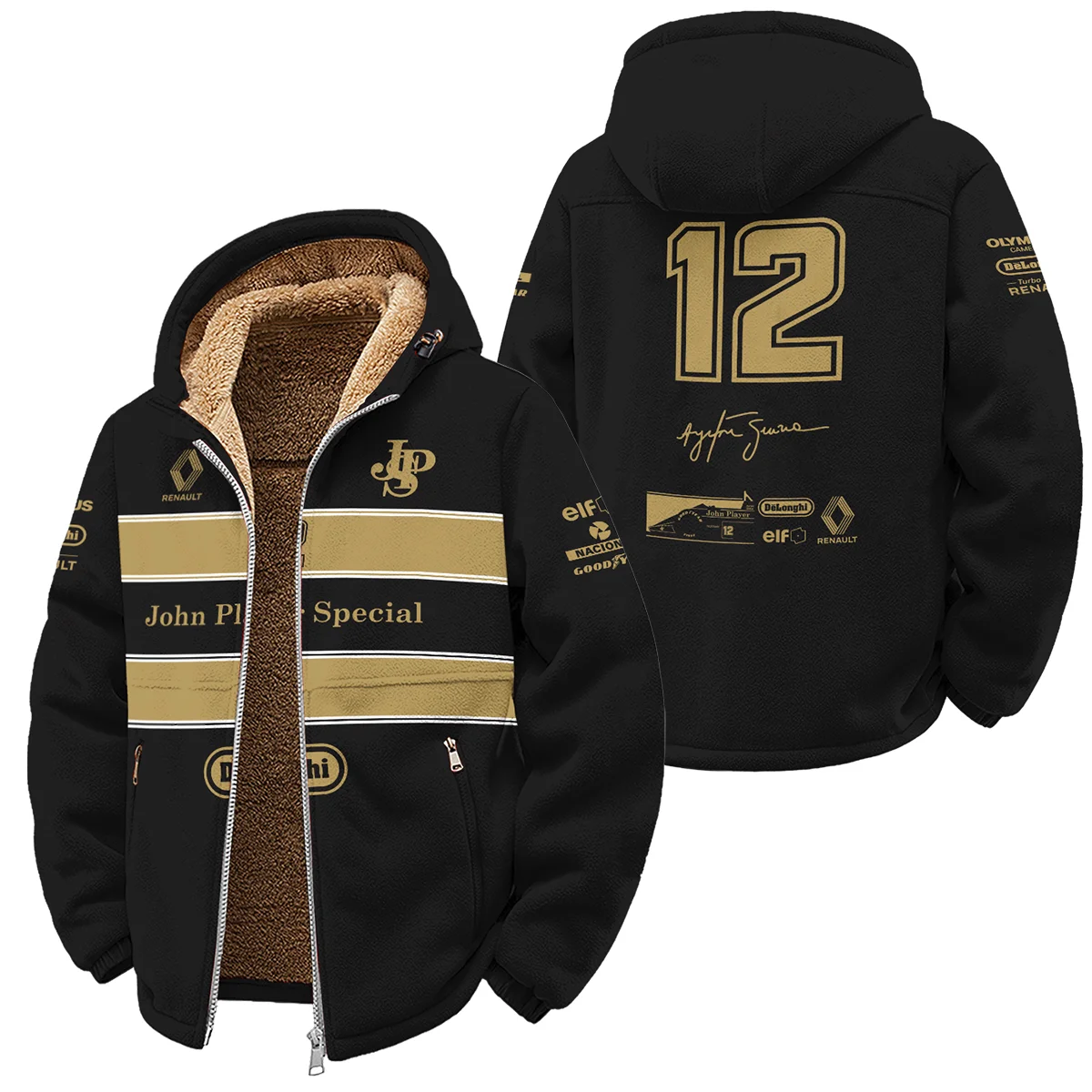 1985 Ayrton Senna John Player Special – Lotus Renault Winter Fleece Jacket BL3725A1WFJ