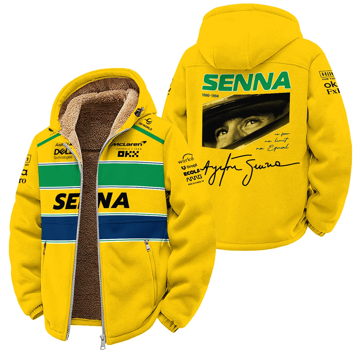 Ayrton Senna McLaren Formula One Winter Fleece Jacket BLF1190525A2WFJ