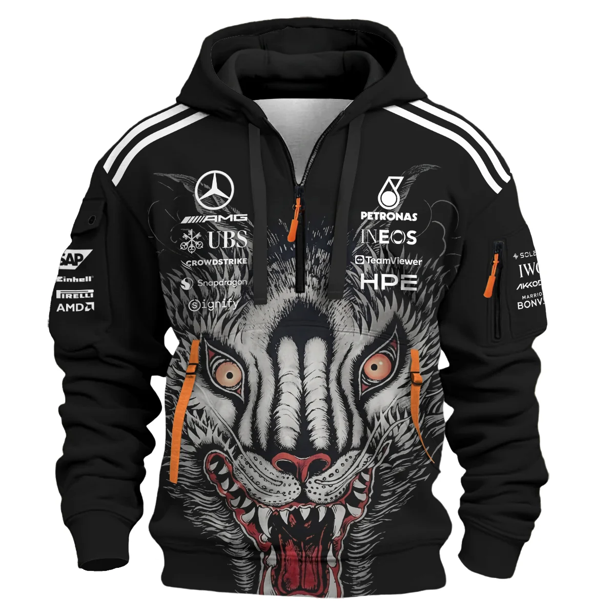 2026 Japan GP Y-3 x Mercedes F1 - Hoodie Half Zip BLMER18326A1HDF - Image 2