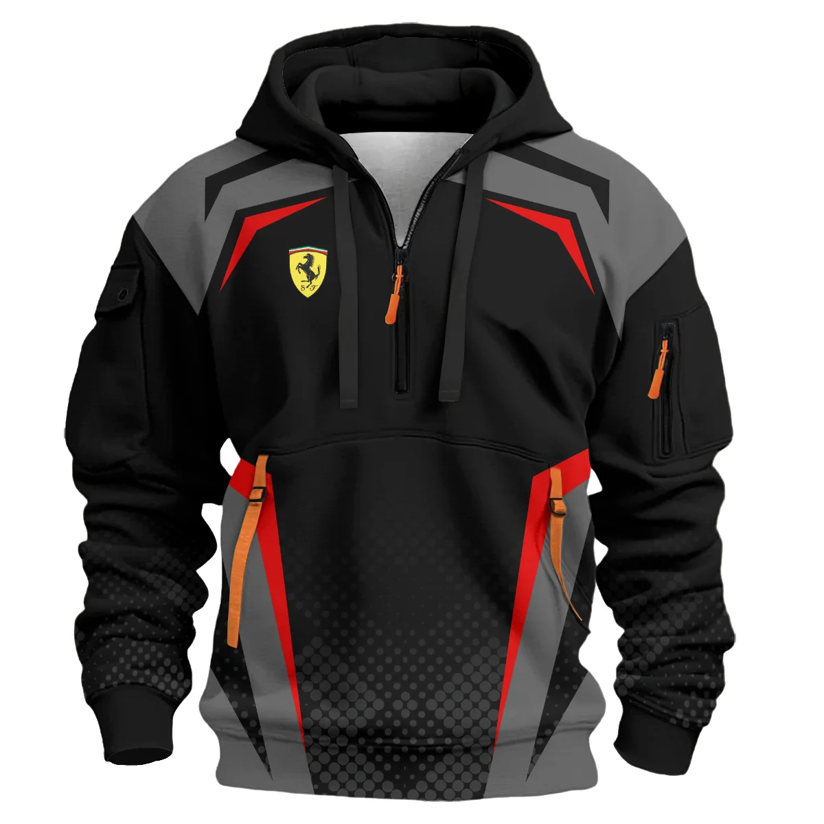 Ferrari F1 Teamwear Hoodie Half Zip BLVA5326A3FRRHDF - Image 2