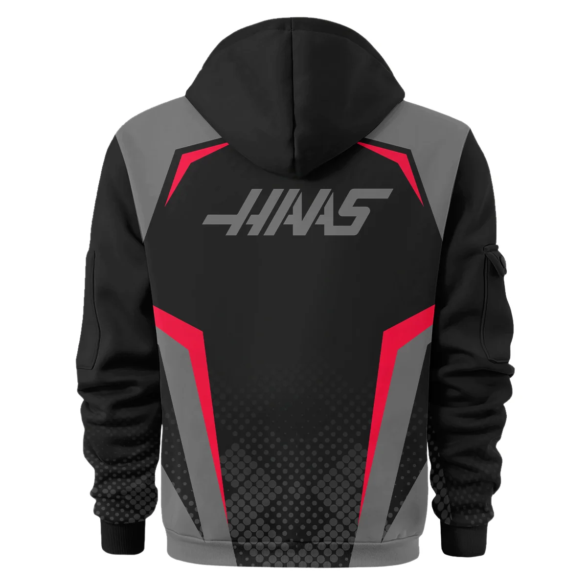 Haas F1 Teamwear Hoodie Half Zip BLVA5326A3HAASHDF - Image 3