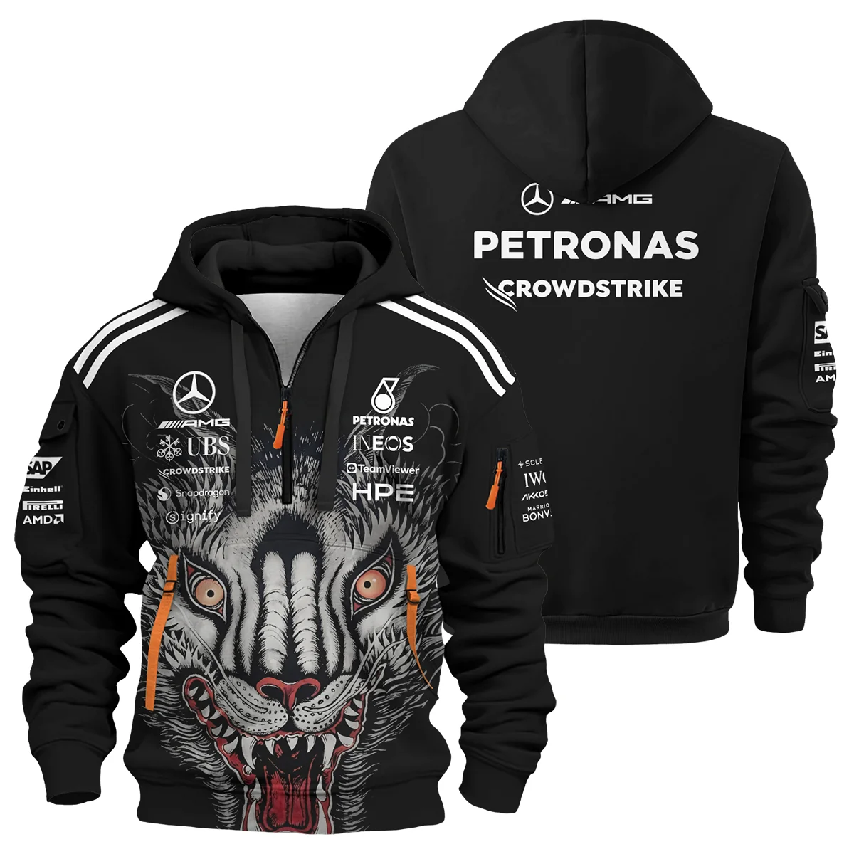 2026 Japan GP Y-3 x Mercedes F1 - Hoodie Half Zip BLMER18326A1HDF