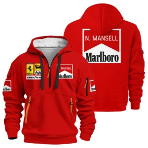 1990 Nigel Mansell Racing Suit Ferrari F1 Hoodie Half Zipper BLNM29725A5HDF