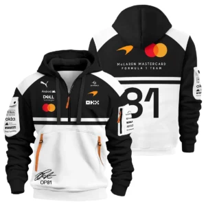 2026 Oscar Piastri 81 McLaren F1 Teamwear Hoodie Half Zip BLOP25326A2HDF - White