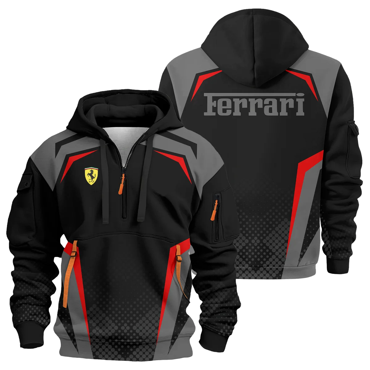 Ferrari F1 Teamwear Hoodie Half Zip BLVA5326A3FRRHDF