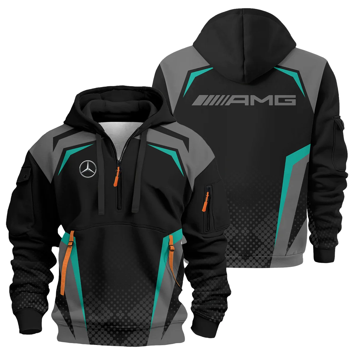Mercedes F1 Teamwear Hoodie Half Zip BLVA5326A3MERHDF