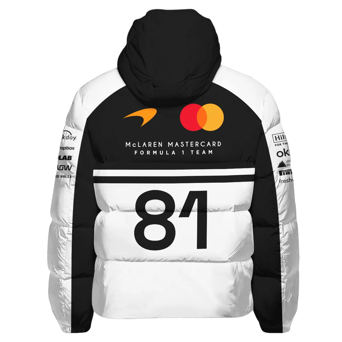 2026 Oscar Piastri 81 McLaren F1 Teamwear Down & Puffer Jackets BLOP25326A2HCJ - White - Image 3