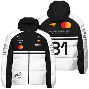 2026 Oscar Piastri 81 McLaren F1 Teamwear Down & Puffer Jackets BLOP25326A2HCJ - White