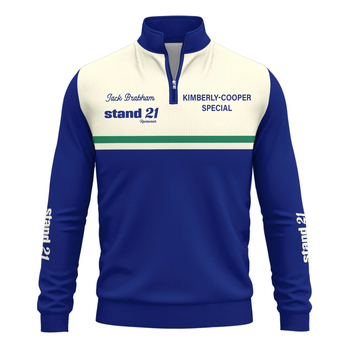 1990s Sir Jack Brabham Race IndyCar Suit Quarter-Zip Sweatshirt BLVAJB070725A02QZS - Image 2