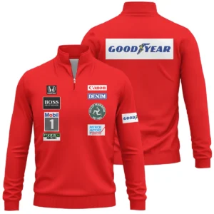 1985 Nigel Mansell Racing Suit Williams F1 Quarter-Zip Sweatshirt BLNM29725A3QZS - Motorsport Lifestyle Wear