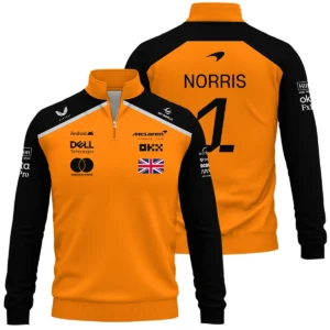 #1 2026 Lando Norris McLaren F1 Team For Fans Quarter-Zip Sweatshirt BLNR3126A1QZS - Formula Racing Apparel