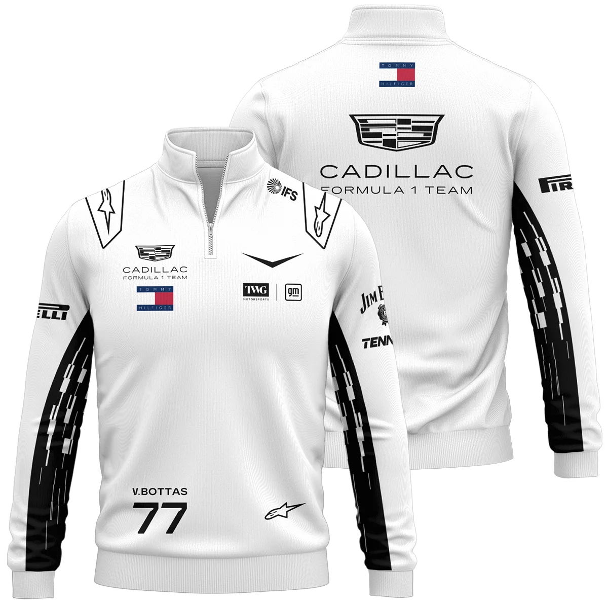 2026 Valtteri Bottas Cadillac F1 Team Apparel Quarter Zip Sweatshirt BLVA9326VB4QZS