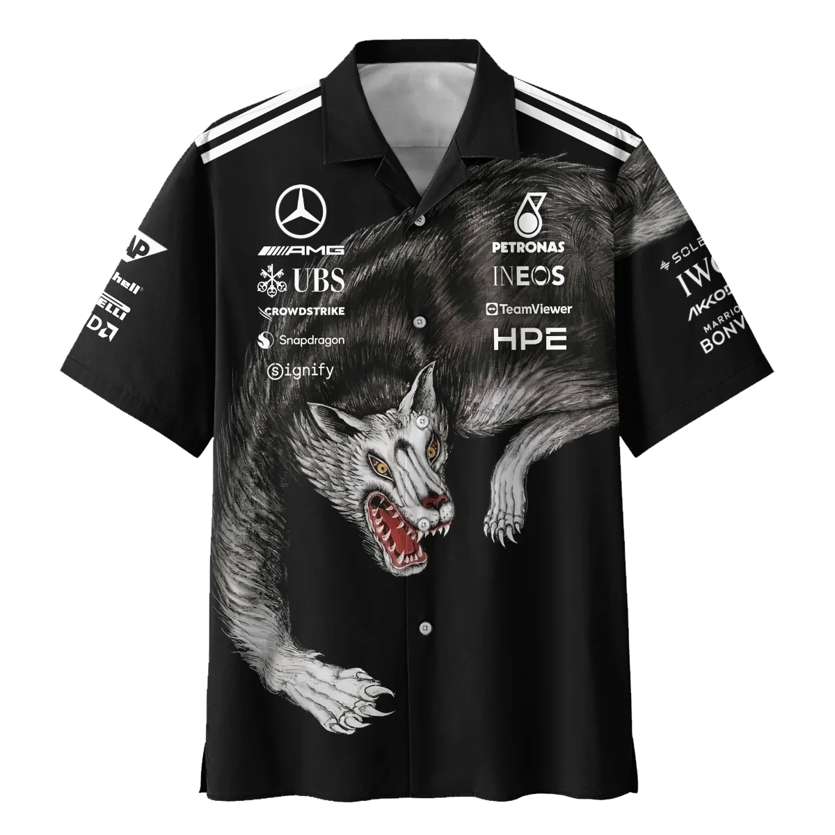 2026 Mercedes x Y-3 Japan GP F1 - Hawaiian Shirt BLMER18326A2HW - Image 2