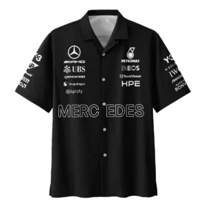 Alternative view of 2026 Y-3 x Mercedes F1 Teamwear - Hawaiian Shirt BLMER18326A3HW