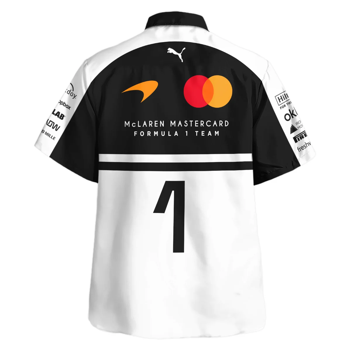 2026 Lando Norris 1 McLaren F1 Teamwear Hawaiian Shirt BLNR25326A2HW - White - Image 3